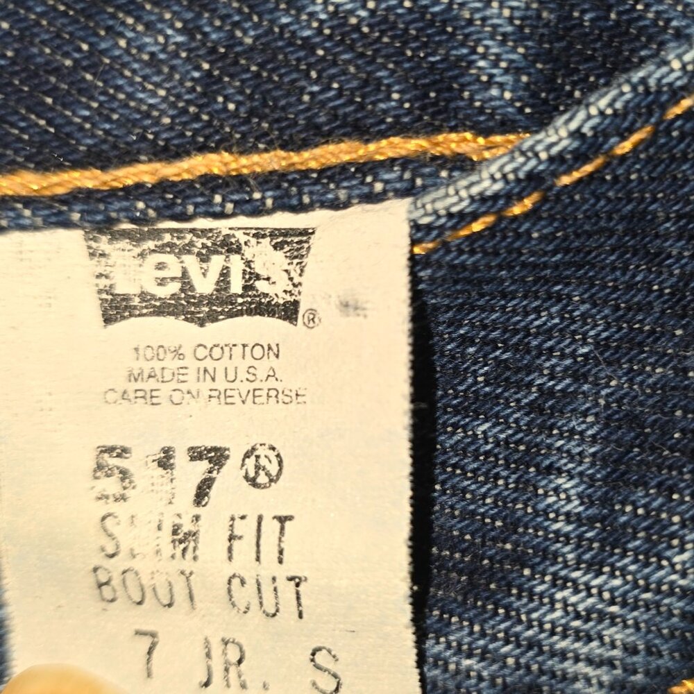 Vintage 517 Slim Fit Boot Cut LEVIS Blue Jeans Size 7 JR S - Picture 7 of 7